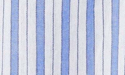 Shop Isabel Marant Labilio Oversize Stripe Short Sleeve Button-up Shirt In Azure