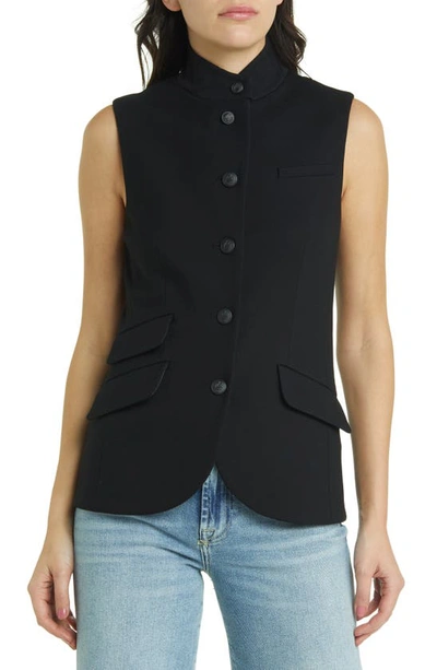 Rag & Bone Slade Ponte Vest In Black