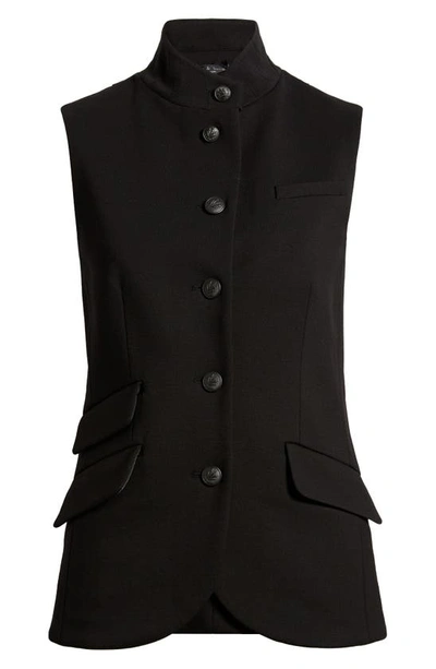 Rag & Bone Slade Ponte Vest In Black