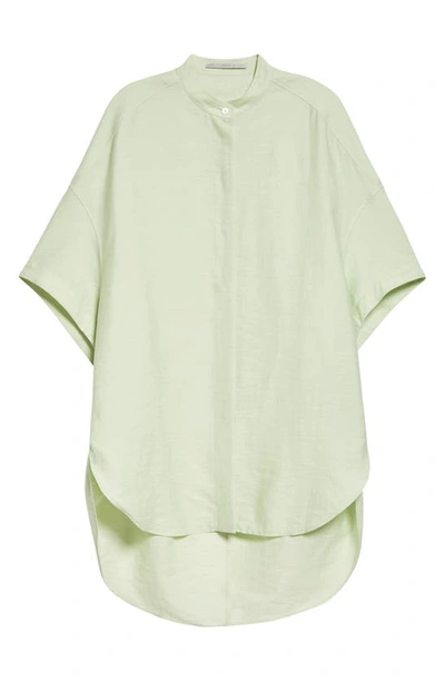 Shop Stella Mccartney High-low Button-up Tunic Shirt In Light Mint