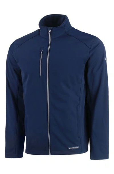 Cutter & Buck Evoke Eco Softshell Recycled Full Zip Mens Jacket In Navy Blue