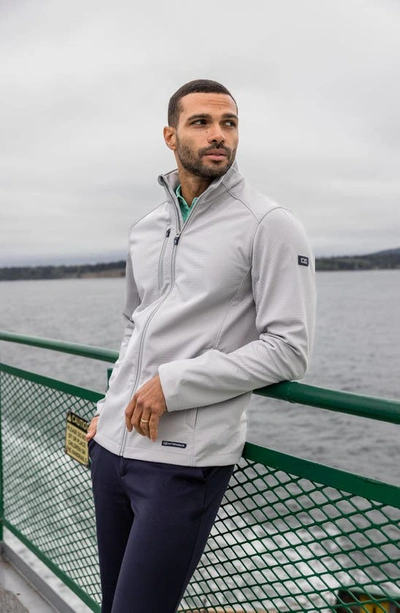 Cutter & Buck Evoke Eco Softshell Recycled Full Zip Mens Jacket In Concrete