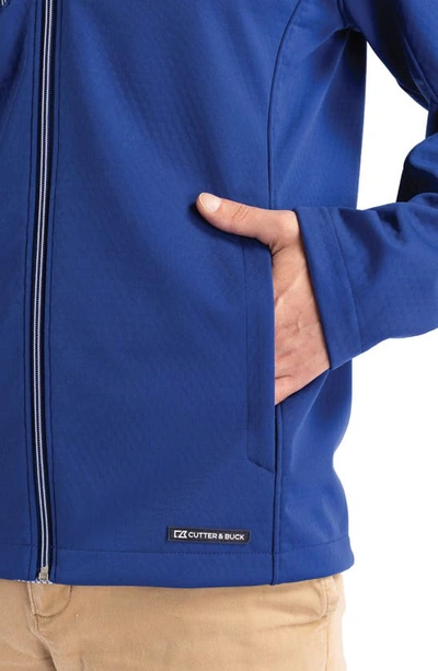 Cutter & Buck Evoke Eco Softshell Recycled Full Zip Mens Jacket In Tour Blue