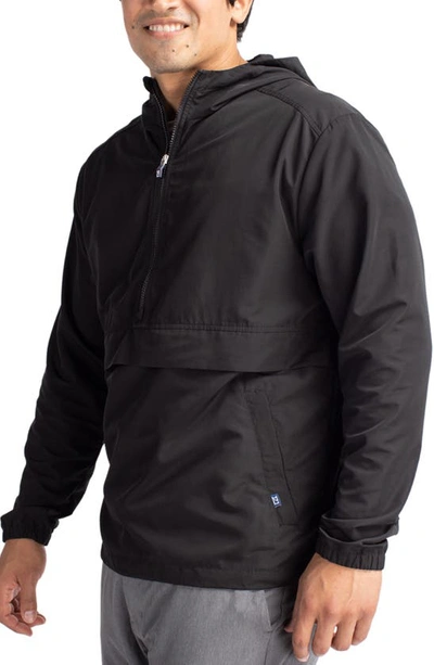 Cutter & Buck Cutter Buck Charter Eco Knit Recycled Mens Anorak Jacket In Black