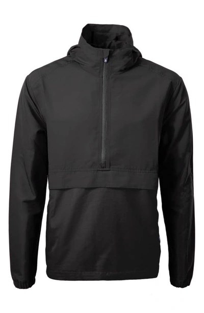 Cutter & Buck Cutter Buck Charter Eco Knit Recycled Mens Anorak Jacket In Black