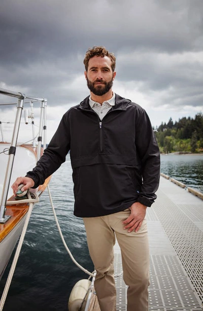 Cutter & Buck Cutter Buck Charter Eco Knit Recycled Mens Anorak Jacket In Black