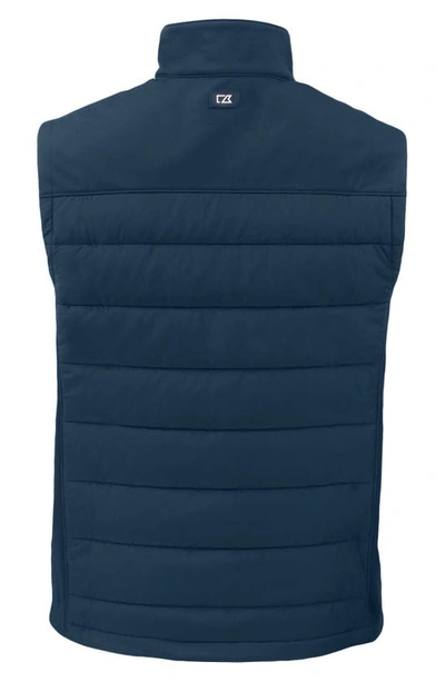 Cutter & Buck Evoke Hybrid Softshell Recycled Mens Full Zip Vest In Blue