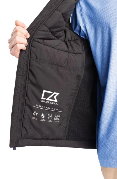 Cutter & Buck Evoke Hybrid Softshell Recycled Mens Full Zip Vest In Black