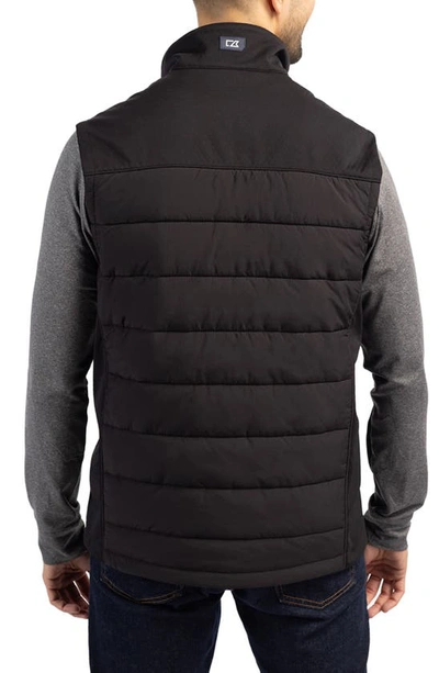 Cutter & Buck Evoke Hybrid Softshell Recycled Mens Full Zip Vest In Black