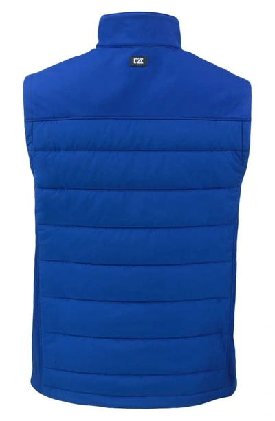 Cutter & Buck Evoke Hybrid Softshell Recycled Mens Full Zip Vest In Blue