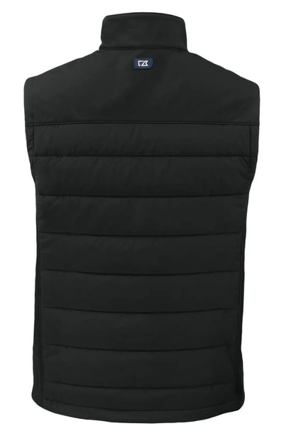 Cutter & Buck Evoke Hybrid Softshell Recycled Mens Full Zip Vest In Black