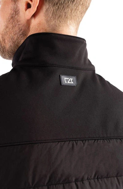 Cutter & Buck Evoke Hybrid Softshell Recycled Mens Full Zip Vest In Black