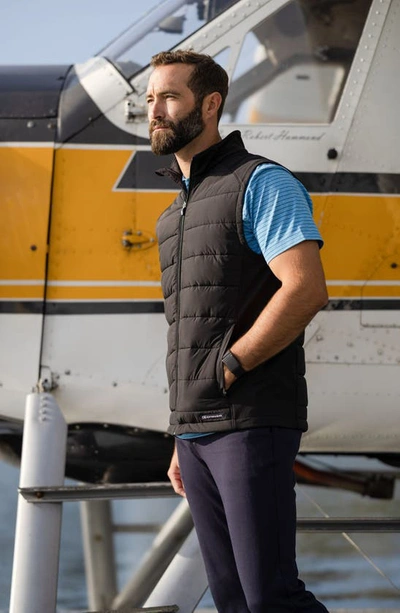 Cutter & Buck Evoke Hybrid Softshell Recycled Mens Full Zip Vest In Black