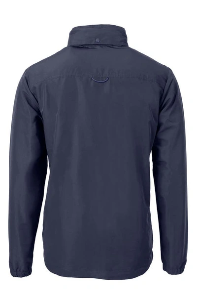 Cutter & Buck Charter Water Resistant Packable Full Zip Recycled Polyester Jacket In Navy Blue