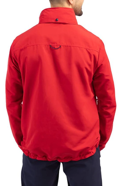 Cutter & Buck Charter Water Resistant Packable Full Zip Recycled Polyester Jacket In Red