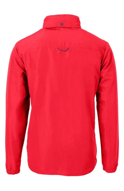 Cutter & Buck Charter Water Resistant Packable Full Zip Recycled Polyester Jacket In Red