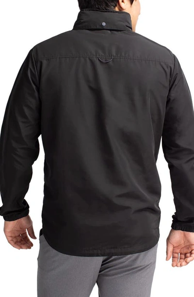 Cutter & Buck Charter Water Resistant Packable Full Zip Recycled Polyester Jacket In Black