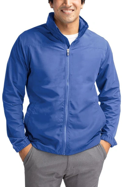 Shop Cutter & Buck Charter Water Resistant Packable Full Zip Recycled Polyester Jacket In Tour Blue