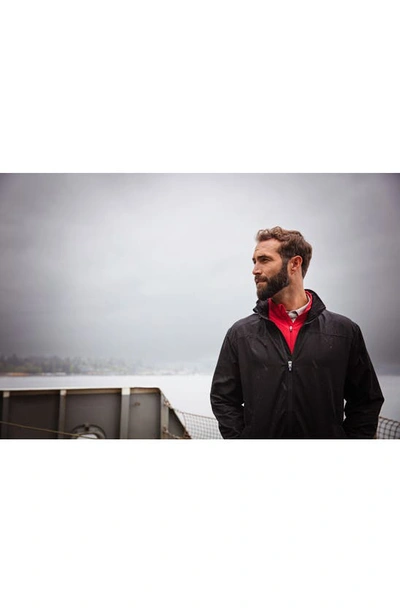 Cutter & Buck Charter Water Resistant Packable Full Zip Recycled Polyester Jacket In Black