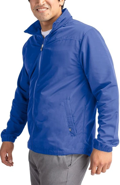 Shop Cutter & Buck Charter Water Resistant Packable Full Zip Recycled Polyester Jacket In Tour Blue