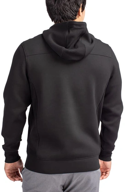 Cutter & Buck Roam Interlock Half Zip Hoodie In Black