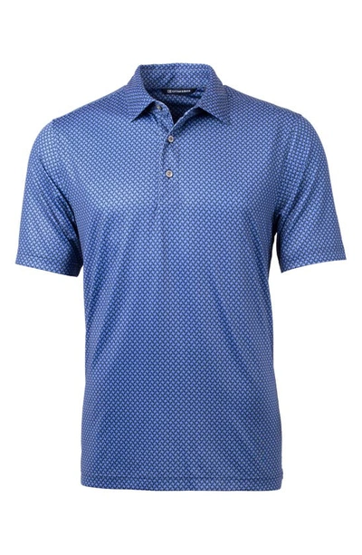 Cutter & Buck Geo Pattern Performance Polo In Navy Blue
