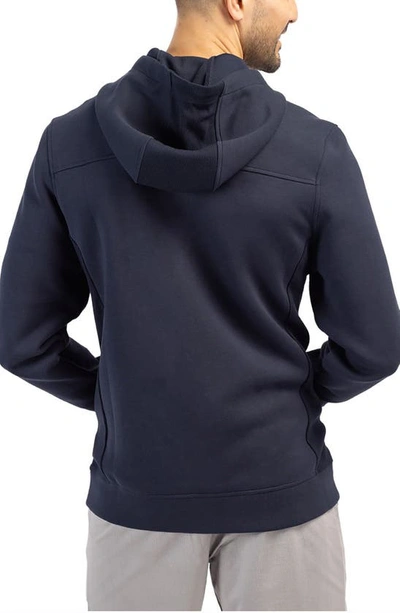 Cutter & Buck Roam Interlock Half Zip Hoodie In Navy Blue
