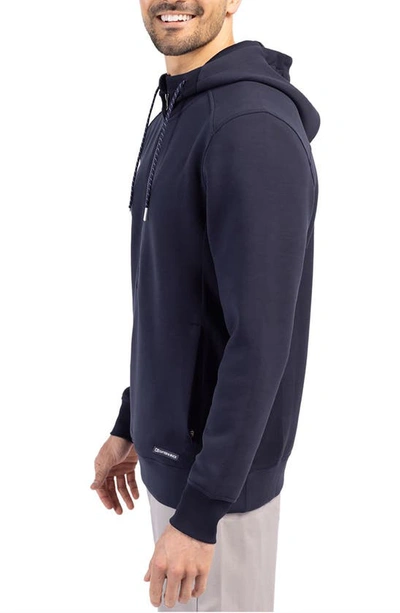 Cutter & Buck Roam Interlock Half Zip Hoodie In Navy Blue