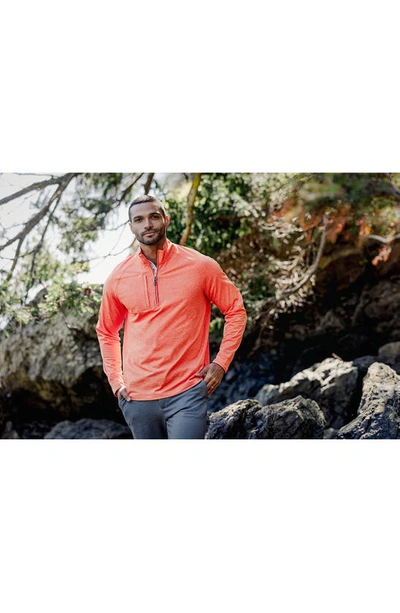 Cutter & Buck Adapt Eco Knit Heather Mens Quarter Zip Pullover In Orange