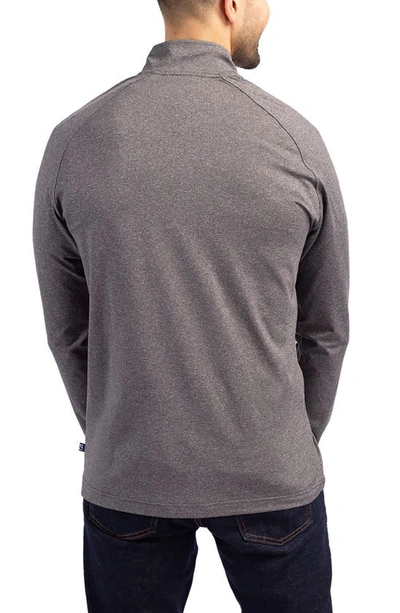 Cutter & Buck Adapt Eco Knit Heather Mens Quarter Zip Pullover In Gray