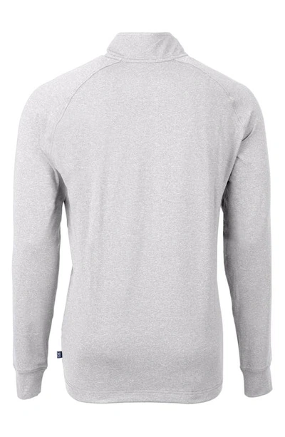 Cutter & Buck Adapt Eco Knit Heather Mens Quarter Zip Pullover In Polished Heather