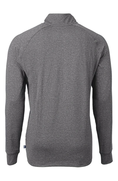 Cutter & Buck Adapt Eco Knit Heather Mens Quarter Zip Pullover In Gray