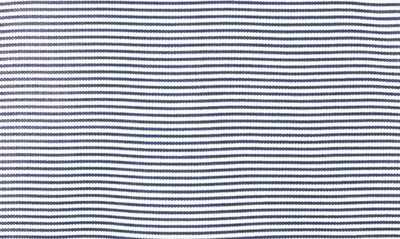 Shop Cutter & Buck Microstripe Performance Recycled Polyester Blend Golf Polo In Navy Blue/ White