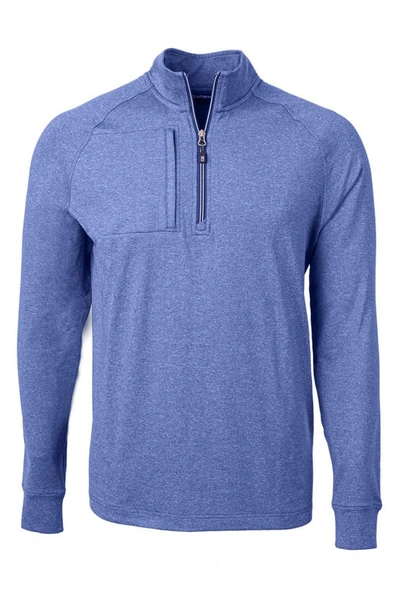 Shop Cutter & Buck Quarter Zip Pullover In Tour Blue Heather