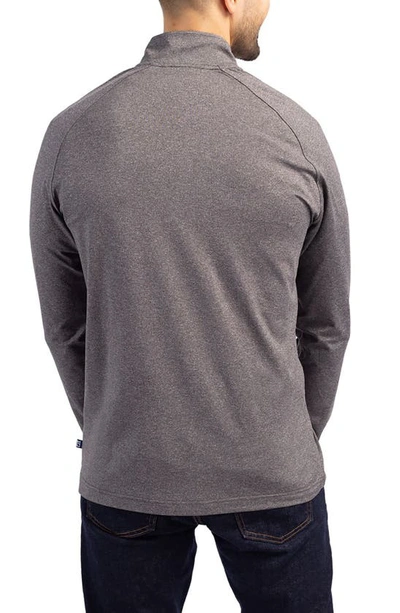 Cutter & Buck Adapt Eco Knit Heather Mens Quarter Zip Pullover In Gray