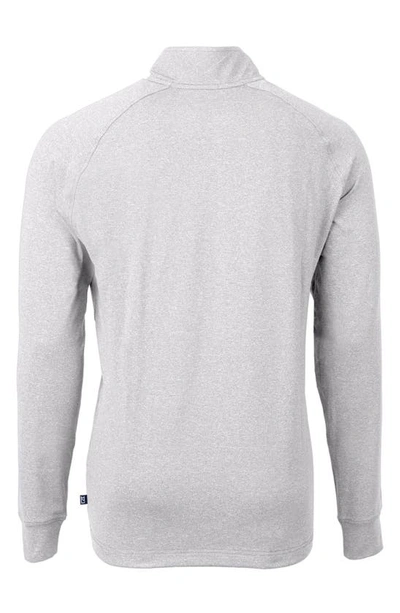 Cutter & Buck Adapt Eco Knit Heather Mens Quarter Zip Pullover In Polished Heather