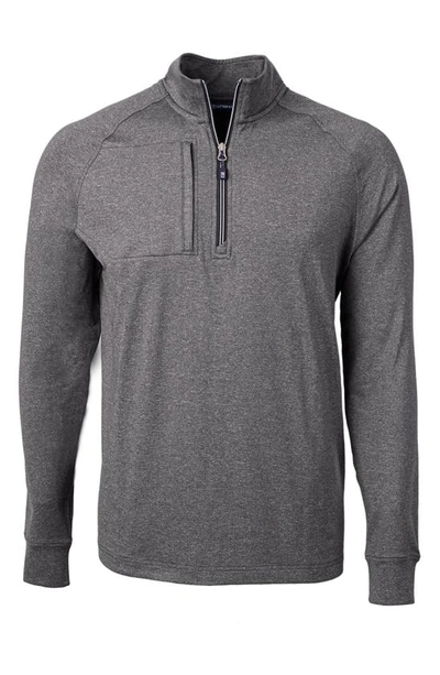 Cutter & Buck Adapt Eco Knit Heather Mens Quarter Zip Pullover In Gray