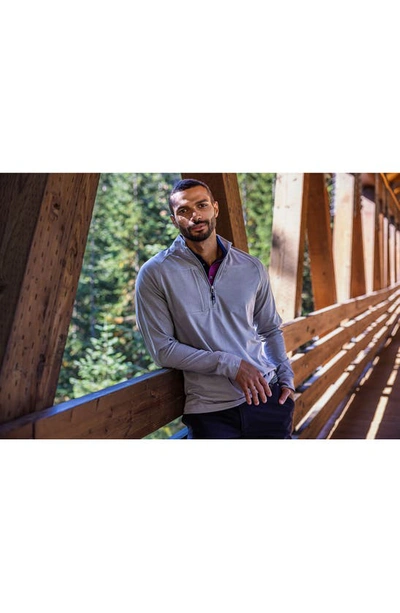 Cutter & Buck Adapt Eco Knit Heather Mens Quarter Zip Pullover In Polished Heather