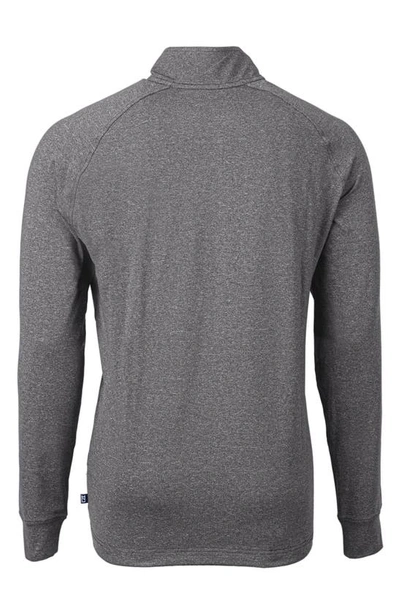Cutter & Buck Adapt Eco Knit Heather Mens Quarter Zip Pullover In Gray