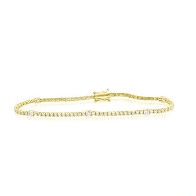 Shop Diana M. 2.20 Carat Tennis Bracelet In Yellow