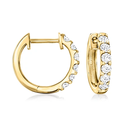 Ross-simons Lab-grown Diamond Hoop Earrings In 18kt Gold Over Sterling In White