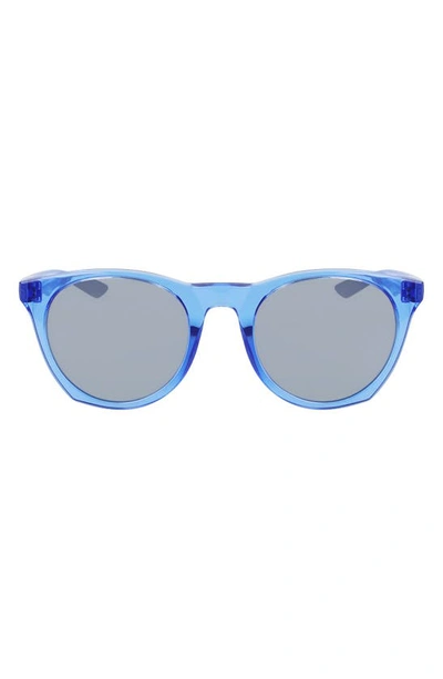 Shop Nike Essential Horizon 51mm Sunglasses In Royal Pulse Silver Flash