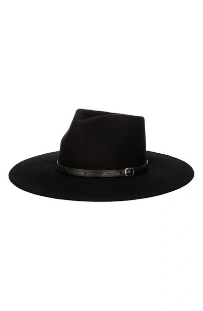 Shop San Diego Hat Flameworthy Wool Felt Fedora In Black