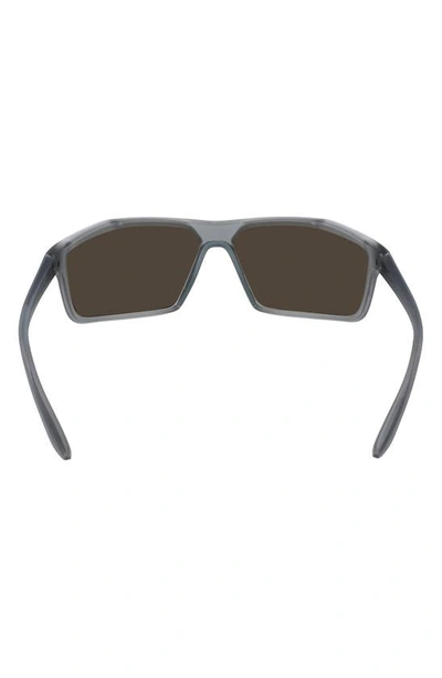 Shop Nike Windstorm 65mm Mirrored Rectangular Sunglasses In Matte Dark Grey Brown