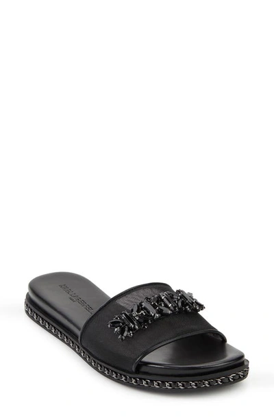 Shop Karl Lagerfeld Bijou Embellished Slide In Black