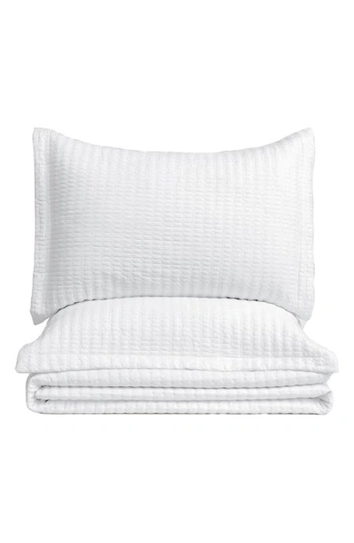 Shop Woven & Weft Channel Stitch Quilt Set In White