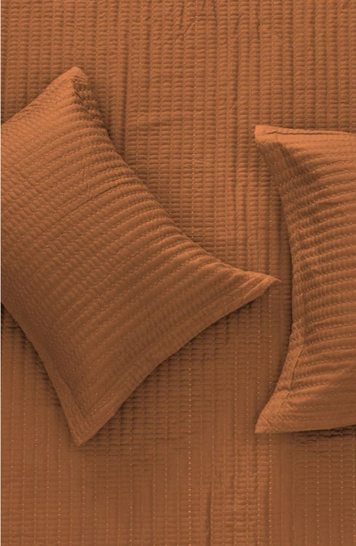 Shop Woven & Weft Channel Stitch Quilt Set In Copper