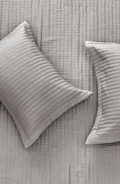 Shop Woven & Weft Channel Stitch Quilt Set In Light Gray