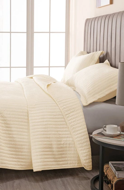 Shop Woven & Weft Channel Stitch Quilt Set In Oatmeal