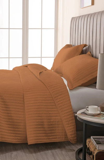 Shop Woven & Weft Channel Stitch Quilt Set In Copper